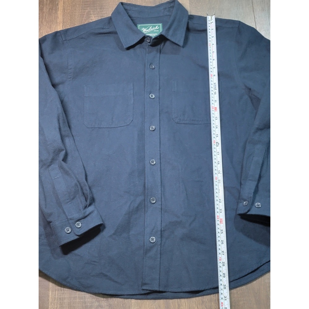 Woolrich Green Label Mens XL Navy Blue Cotton Button Down Work Shirt 1908878